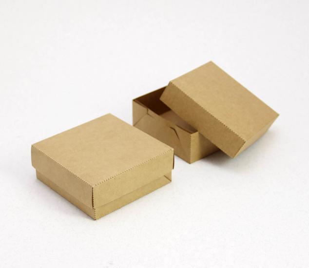 8 x 8 x 3 cm Kapaklı Kraft Karton Kutu